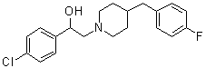 structure of CAS# 119431-25-3, Eliprodil;alpha-(4-Chlorophenyl)-4-[(4-fluorophenyl)methyl]-1-piperidineethanol; SL 820715