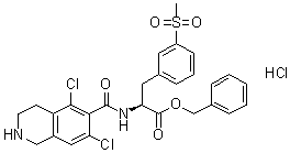 结构式 CAS# 1194550-65-6, N-[(5,7-二氯-1,2,3,4-四氢-6-异喹啉基)羰基]-3-(甲基磺酰基)-L-苯丙氨酸苯甲酯盐酸盐