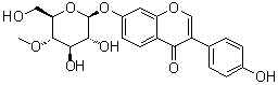结构式 CAS# 1195968-02-5, 3-(4-羟基苯基)-7-[(4-O-甲基-beta-D-吡喃葡萄糖基)氧基]-4H-1-苯并吡喃-4-酮
