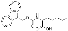 结构式 CAS# 1197020-22-6, (2S)-2-[[(9H-芴-9-基甲氧基)羰基]氨基]庚酸