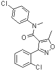 结构式 CAS# 1197300-24-5, 3-(2-氯苯基)-N-(4-氯苯基)-N,5-二甲基-4-异恶唑甲酰胺