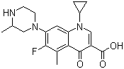 structure of CAS# 119914-60-2, Grepafloxacin;1-Cyclopropyl-6-fluoro-7-(3-methyl-1-piperazinyl)-5-methyl-1,4-dihydro-4-oxoquinoline-3-carboxylic acid