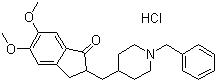 structure of CAS# 120011-70-3, Donepezil hydrochloride;2,3-Dihydro-5,6-dimethoxy-2-[[1-(phenylmethyl)-4-piperidinyl]methyl]-1H-inden-1-one hydrochloride