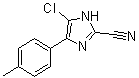 结构式 CAS# 120118-14-1, 5-氯-4-(4-甲基苯基)-1H-咪唑-2-甲腈