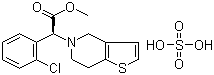 结构式 CAS# 120202-66-6, 硫酸氯吡格雷; 氯匹格雷硫酸盐; (S)-(+)-2-(2-氯苯基)-2-(6,7-二氢噻吩并[3,2-C]吡啶-5-基)乙酸甲酯硫酸盐