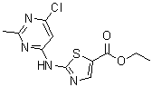 结构式 CAS# 1202357-66-1, 2-[(6-氯-2-甲基-4-嘧啶基)氨基]-5-噻唑羧酸乙酯