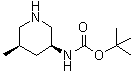 structure of CAS# 1203651-07-3, N-[(3S,5R)-5-Methyl-3-piperidinyl]carbamic acid 1,1-dimethylethyl ester;tert-Butyl ((3S,5R)-5-methylpiperidin-3-yl)carbamate