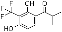 structure of CAS# 1204737-93-8, 1-[2,4-Dihydroxy-3-(trifluoromethyl)phenyl]-2-methyl-1-propanone