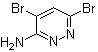 structure of CAS# 1206487-35-5, 4,6-Dibromo-3-pyridazinamine;3-Amino-4,6-dibromopyridazine