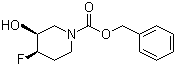 结构式 CAS# 1207853-10-8, (3R,4S)-rel-4-氟-3-羟基-1-哌啶甲酸苯甲酯