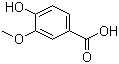structure of CAS# 121-34-6, Vanillic acid ;4-Hydroxy-3-methoxybenzoic acid