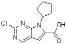 结构式 CAS# 1211443-58-1, 2-氯-7-环戊基-7H-吡咯并[2,3-d]嘧啶-6-羧酸