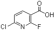 结构式 CAS# 1211578-46-9, 6-氯-2-氟-3-吡啶羧酸
