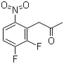 structure of CAS# 121247-16-3, 1-(2,3-Difluoro-6-nitrophenyl)propan-2-one;3-Acetylmethyl-1,2-difluoro-4-nitrobenzene