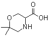 结构式 CAS# 1214213-50-9, 6,6-二甲基-3-吗啉羧酸