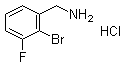 structure of CAS# 1214376-83-6, 2-Bromo-3-fluorobenzenemethanamine hydrochloride