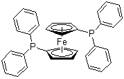 structure of CAS# 12150-46-8, 1,1'-Bis(diphenylphosphino)ferrocene;1,1'-Ferrocenebis(diphenylphosphine); 1,1'-Ferrocenediyl-bis(diphenylphosphine)