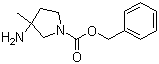 structure of CAS# 1215020-90-8, 3-Amino-3-methyl-1-pyrrolidinecarboxylic acid phenylmethyl ester