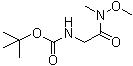 structure of CAS# 121505-93-9, [(N-Methoxy-N-methylcarbamoyl)methyl]carbamic acid tert-butyl ester
