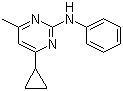 structure of CAS# 121552-61-2, Cyprodinil;4-Cyclopropyl-6-methyl-N-phenyl-2-pyrimidinamine; 4-Cyclopropyl-6-methyl-N-phenylpyrimidin-2-amine