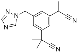 structure of CAS# 1215780-15-6, alpha-Desmethyl Anastrozole;2-[3-(1-cyanoethyl)-5-(1,2,4-triazol-1-ylmethyl)phenyl]-2-methylpropanenitrile