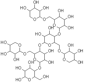 structure of CAS# 121591-98-8, Xyloglucan heptasaccharide;O-alpha-D-Xylopyranosyl-(1→6)-O-beta-D-glucopyranosyl-(1→4)-O-[alpha-D-xylopyranosyl-(1→6)]-O-beta-D-glucopyranosyl-(1→4)-O-[alpha-D-xylopyranosyl-(1→6)]-O-beta-D-glucopyranosyl-(1→4)-D-glucose
