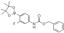 结构式 CAS# 1218791-13-9, N-[3-氟-4-(4,4,5,5-四甲基-1,3,2-二氧杂环戊硼烷-2-基)苯基]氨基甲酸苄酯