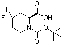 structure of CAS# 1221793-42-5, (2S)-4,4-Difluoro-1,2-piperidinedicarboxylic acid 1-(1,1-dimethylethyl) ester