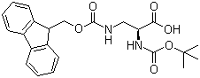 structure of CAS# 122235-70-5, N-Boc-N'-Fmoc-L-2,3-diaminopropionic acid;Boc-L-Dap(Fmoc)-OH