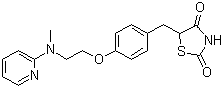 structure of CAS# 122320-73-4, Rosiglitazone;5-[[4-[2-(Methyl-2-pyridinylamino)ethoxy]-phenyl]methyl]-2,4-thiazolidine-dione