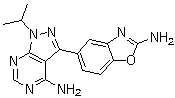 结构式 CAS# 1224844-38-5, INK-128; 3-(2-氨基-5-苯并恶唑基)-1-(1-甲基乙基)-1H-吡唑并[3,4-d]嘧啶-4-胺