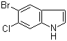 结构式 CAS# 122531-09-3, 5-溴-6-氯吲哚