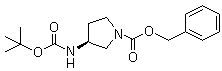 结构式 CAS# 122536-74-7, (S)-3-[[叔丁氧羰基]氨基]-1-吡咯烷甲酸苯甲酯