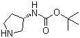 结构式 CAS# 122536-76-9, (S)-3-叔丁氧羰基氨基吡咯烷