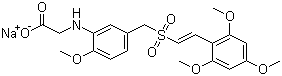 structure of CAS# 1225497-78-8, ON 01910 sodium salt;Estybon; N-[2-Methoxy-5-[[[2-(2,4,6-trimethoxyphenyl)ethenyl]sulfonyl]methyl]phenyl]glycine sodium salt