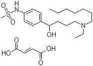 structure of CAS# 122647-32-9, Ibutilide fumarate;N-[4-[4-(ethyl-heptyl-amino)-1-hydroxy-butyl]phenyl]methanesulfonamide fumarate