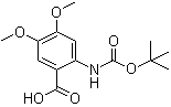 structure of CAS# 122744-78-9, 2-[[(1,1-Dimethylethoxy)carbonyl]amino]-4,5-dimethoxybenzoic acid
