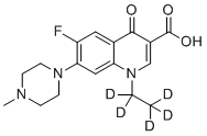 structure of CAS# 1228182-51-1, Pefloxacin-d5;6-fluoro-7-(4-methylpiperazin-1-yl)-4-oxo-1-(1,1,2,2,2-pentadeuterioethyl)quinoline-3-carboxylic acid