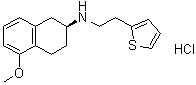 structure of CAS# 1232344-35-2, N-[(2S)-1,2,3,4-Tetrahydro-5-methoxy-2-naphthalenyl]-2-thiopheneethanamine hydrochloride (1:1)