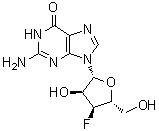 结构式 CAS# 123402-21-1, 3'-脱氧-3'-氟鸟苷
