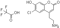 structure of CAS# 1234064-11-9, 4-(2-Aminoethyl)-6-chloro-7-hydroxy-2H-1-benzopyran-2-one 2,2,2-trifluoroacetate (1:1)