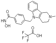 结构式 CAS# 1239262-52-2, Tubastatin A 三氟乙酸盐; N-羟基-4-[(1,2,3,4-四氢-2-甲基-5H-吡啶并[4,3-b]吲哚-5-基)甲基]苯甲酰胺 2,2,2-三氟乙酸盐