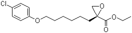 structure of CAS# 124083-20-1, Etomoxir;(R)-(+)-Etomoxir; (2R)-2-[6-(4-Chlorophenoxy)hexyl]-2-oxiranecarboxylic acid ethyl ester