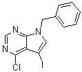 structure of CAS# 1244855-59-1, 4-Chloro-5-iodo-7-(phenylmethyl)-7H-pyrrolo[2,3-d]pyrimidine