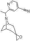 structure of CAS# 1245647-05-5, 2-(1-(8-Azaspiro[bicyclo[3.2.1]octane-3,2'-oxirane]-8-yl)ethyl)isonicotinonitrile