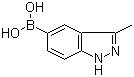 结构式 CAS# 1245816-25-4, B-(3-甲基-1H-吲唑-5-基)硼酸