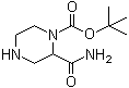 结构式 CAS# 1246030-06-7, 2-(氨基羰基)-1-哌嗪羧酸叔丁酯