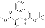 structure of CAS# 124605-42-1, Methyl (2R,3S)-3-(tert-butoxycarbonylamino)-2-hydroxy-3-phenylpropionate;(2R,3S)-N-tert-butoxycarbonyl-3-phenyl-isoserine methyl ester