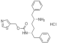 structure of CAS# 1247119-33-0, N-[(1R,4R)-4-Amino-5-phenyl-1-(phenylmethyl)pentyl]carbamic acid 5-thiazolylmethyl ester hydrochloride;Cobicistat intermediate