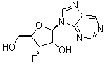 structure of CAS# 124775-29-7, 9-(3-Deoxy-3-fluoro-beta-D-ribofuranosyl)-9H-purine